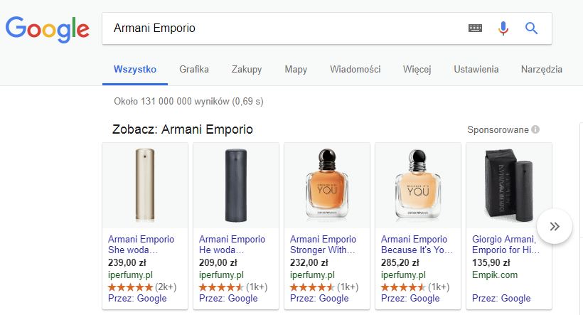linki sponsorowane armani