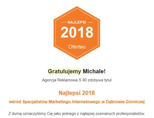 Najlepsi 2018 – pozycjonowanie Dąbrowa Górnicza – Agencja Interaktywna