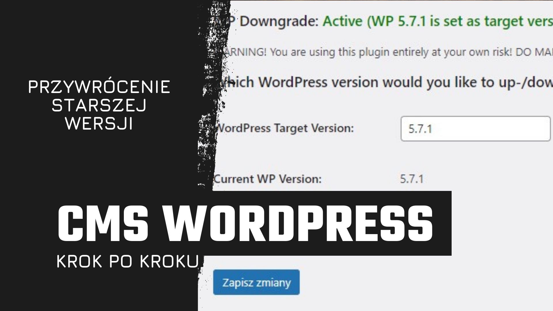 Przywrócenie starszej wersji CMS Wordpress - krok po kroku