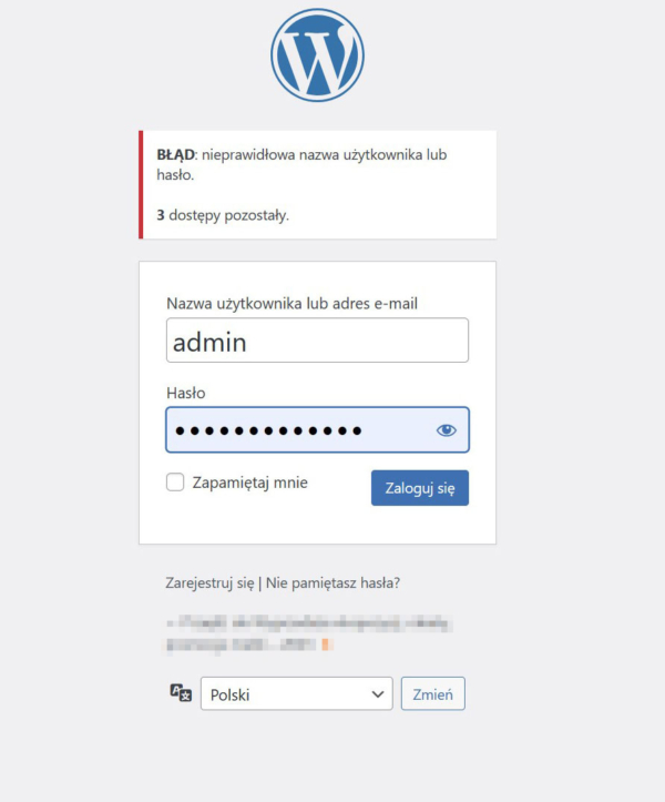 Włączamy limit błędnych prób logowania w Wordpress