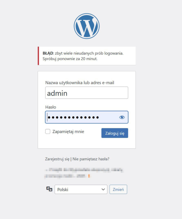 Włączamy limit błędnych prób logowania w Wordpress